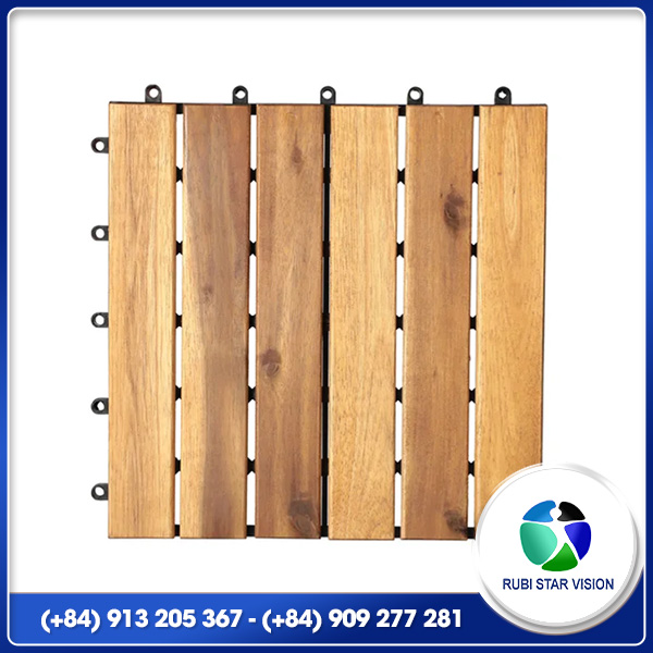 Acacia deck tile - 6 slats
